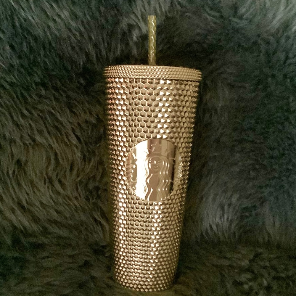 Starbucks Ltd Edition High Shine Ultra Lux Metallic Gold Studded Tumbler Venti